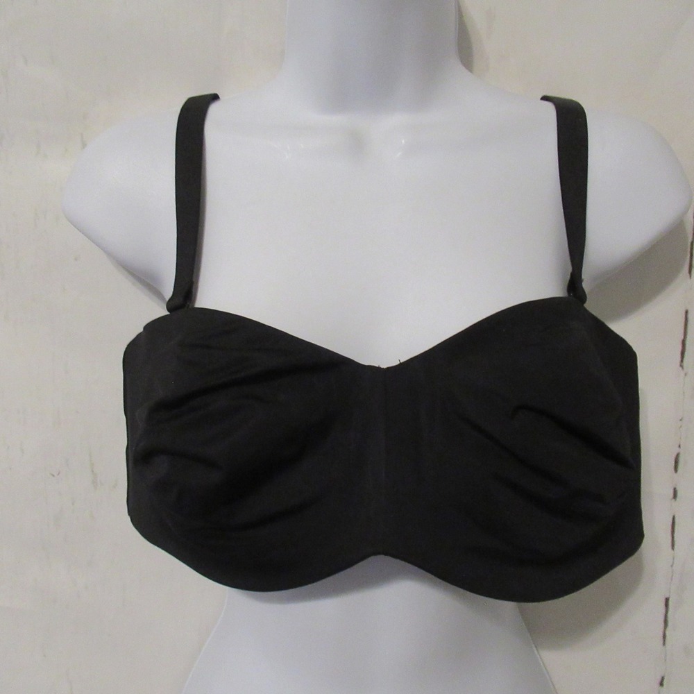 New HSIA Bra 36D Black Convertible Strapless Underwire Back Closure